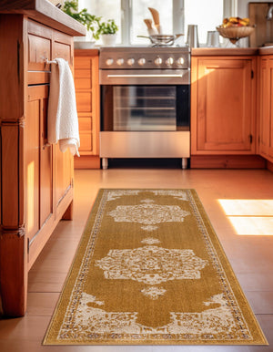 Yellow 2' 7 x 10' Utopia Runner Area Rug Traditional Vintage Persian Inspired Vivid Color Durable Carpet for Unique Interiors for Sale at Rug Engine