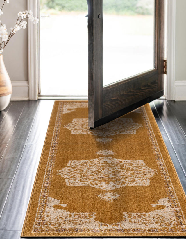 Yellow 2' 7 x 10' Utopia Runner Area Rug Traditional Vintage Persian Inspired Vivid Color Durable Carpet for Unique Interiors for Sale at Rug Engine