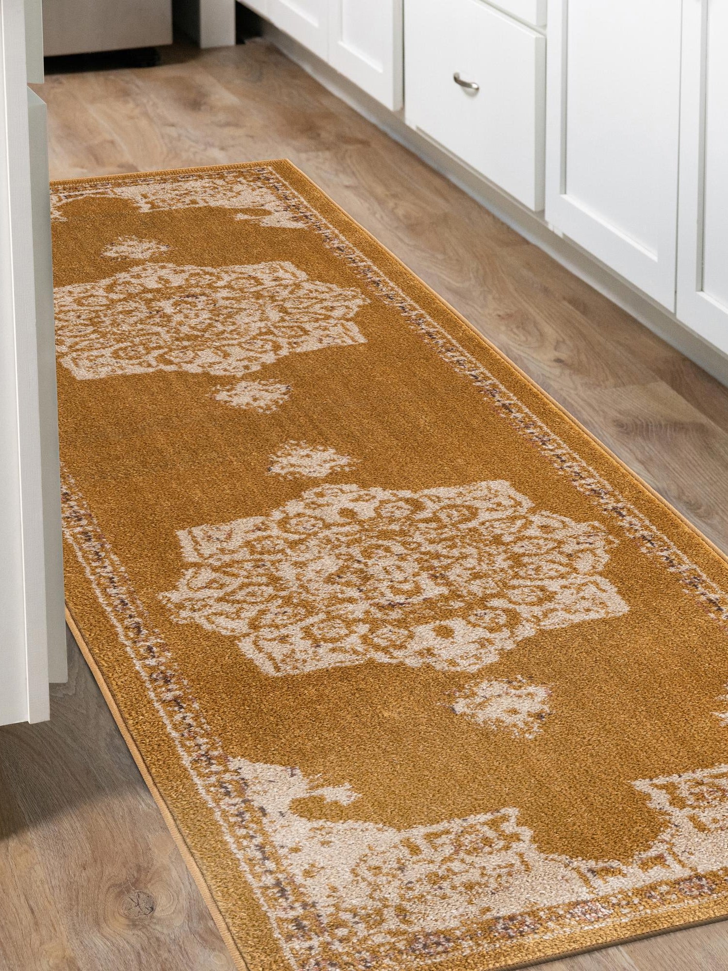 Yellow 2' x 6' Utopia Runner Area Rug Traditional Vintage Persian Inspired Vivid Color Durable Carpet for Unique Interiors for Sale at Rug Engine