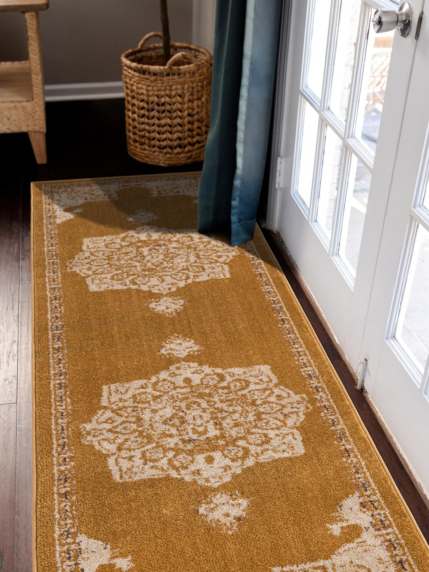 Yellow 2' x 6' Utopia Runner Area Rug Traditional Vintage Persian Inspired Vivid Color Durable Carpet for Unique Interiors for Sale at Rug Engine