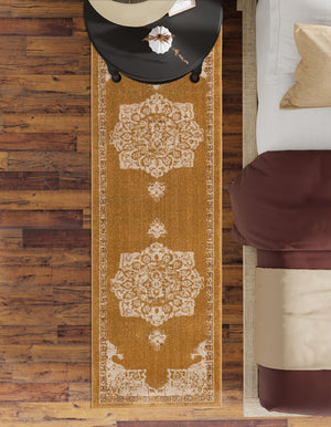 Yellow 2' 7 x 10' Utopia Runner Area Rug Traditional Vintage Persian Inspired Vivid Color Durable Carpet for Unique Interiors for Sale at Rug Engine