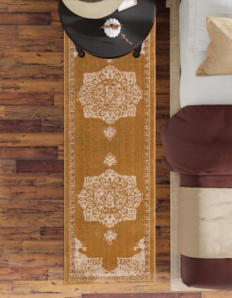 Yellow 2' x 6' Utopia Runner Area Rug Traditional Vintage Persian Inspired Vivid Color Durable Carpet for Unique Interiors for Sale at Rug Engine