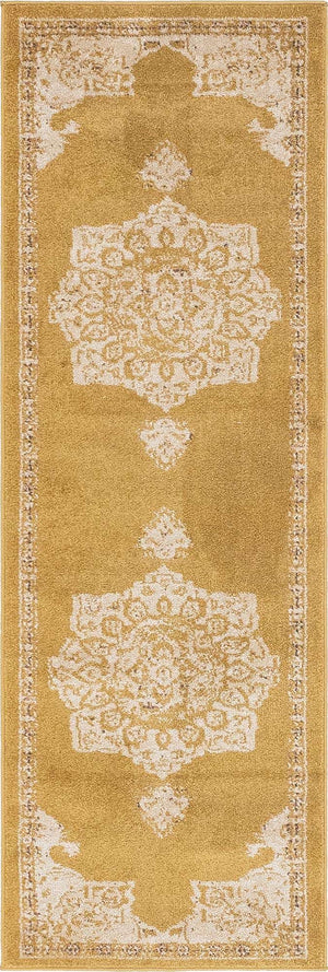 Yellow 2' x 6' Utopia Runner Area Rug Traditional Vintage Persian Inspired Vivid Color Durable Carpet for Unique Interiors for Sale at Rug Engine