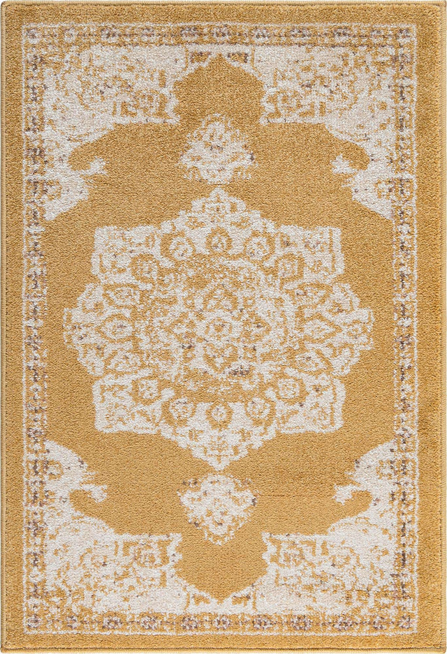 Yellow 2' 2 x 3' 1 Utopia Rectangle Area Rug Traditional Vintage Persian Inspired Vivid Color Durable Carpet for Unique Interiors for Sale at Rug Engine