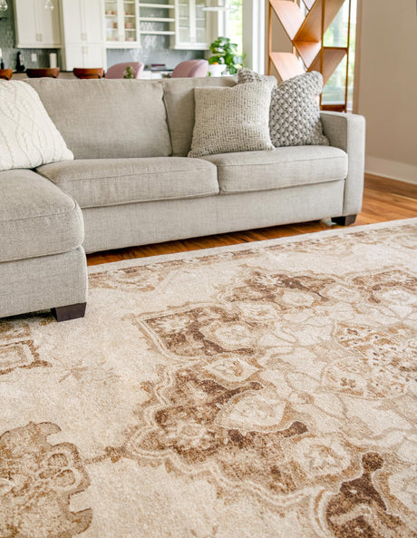 Beige 8' x 10' Utopia Rectangle Area Rug Traditional Vintage Persian Inspired Vivid Color Durable Carpet for Unique Interiors for Sale at Rug Engine
