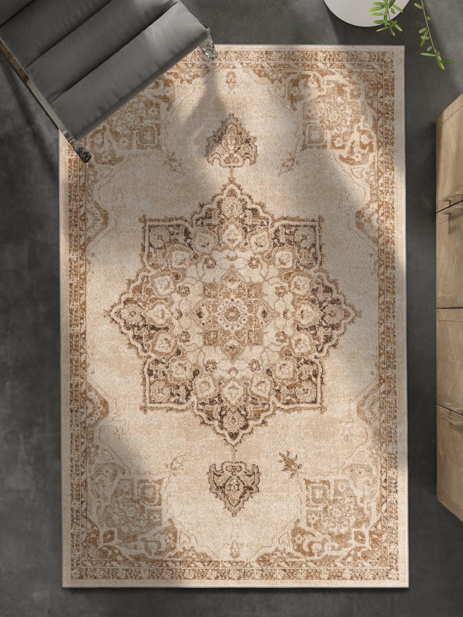 Beige 9' x 12' Utopia Rectangle Area Rug Traditional Vintage Persian Inspired Vivid Color Durable Carpet for Unique Interiors for Sale at Rug Engine
