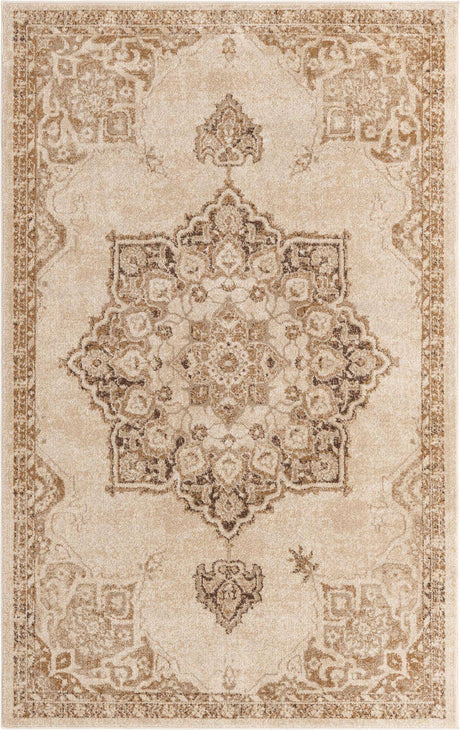 Beige 5' x 8' Utopia Rectangle Area Rug Traditional Vintage Persian Inspired Vivid Color Durable Carpet for Unique Interiors for Sale at Rug Engine