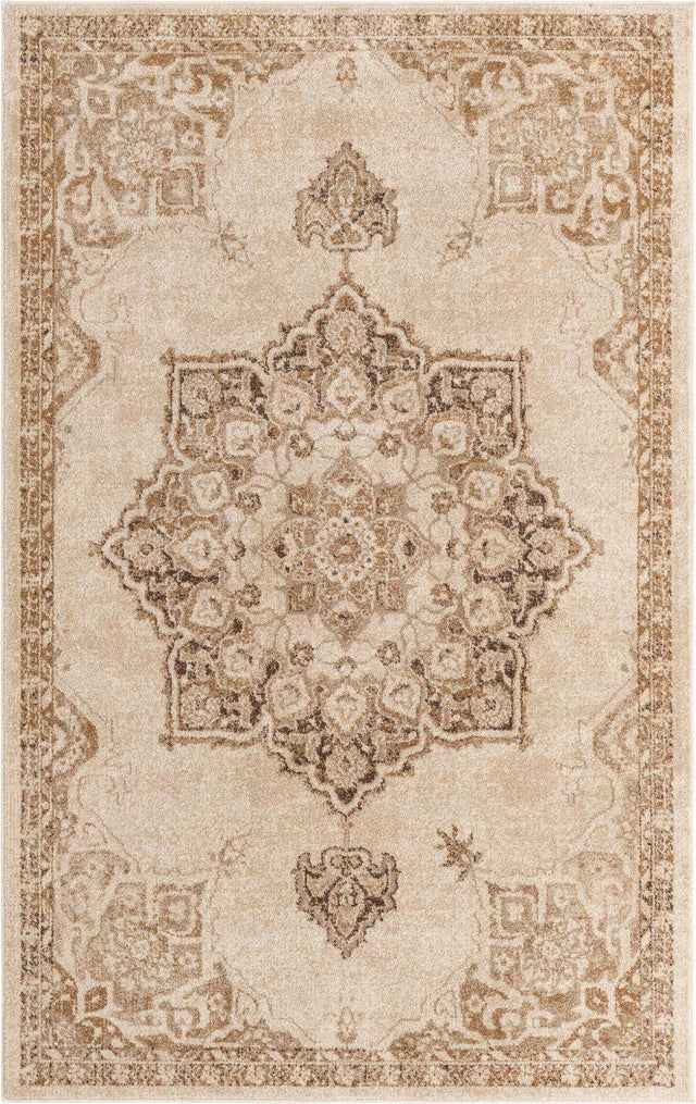 Beige 5' x 8' Utopia Rectangle Area Rug Traditional Vintage Persian Inspired Vivid Color Durable Carpet for Unique Interiors for Sale at Rug Engine