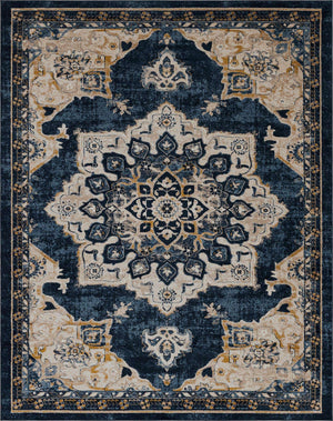 Navy Blue 8' x 10' Utopia Rectangle Area Rug Traditional Vintage Persian Inspired Vivid Color Durable Carpet for Unique Interiors for Sale at Rug Engine