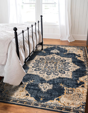 Navy Blue 5' x 8' Utopia Rectangle Area Rug Traditional Vintage Persian Inspired Vivid Color Durable Carpet for Unique Interiors for Sale at Rug Engine
