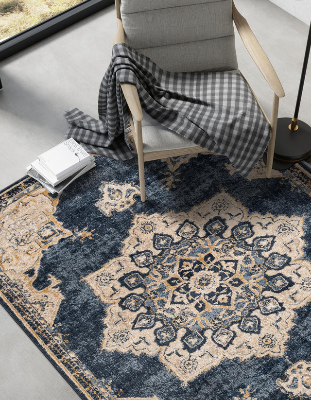 Navy Blue 5' x 8' Utopia Rectangle Area Rug Traditional Vintage Persian Inspired Vivid Color Durable Carpet for Unique Interiors for Sale at Rug Engine