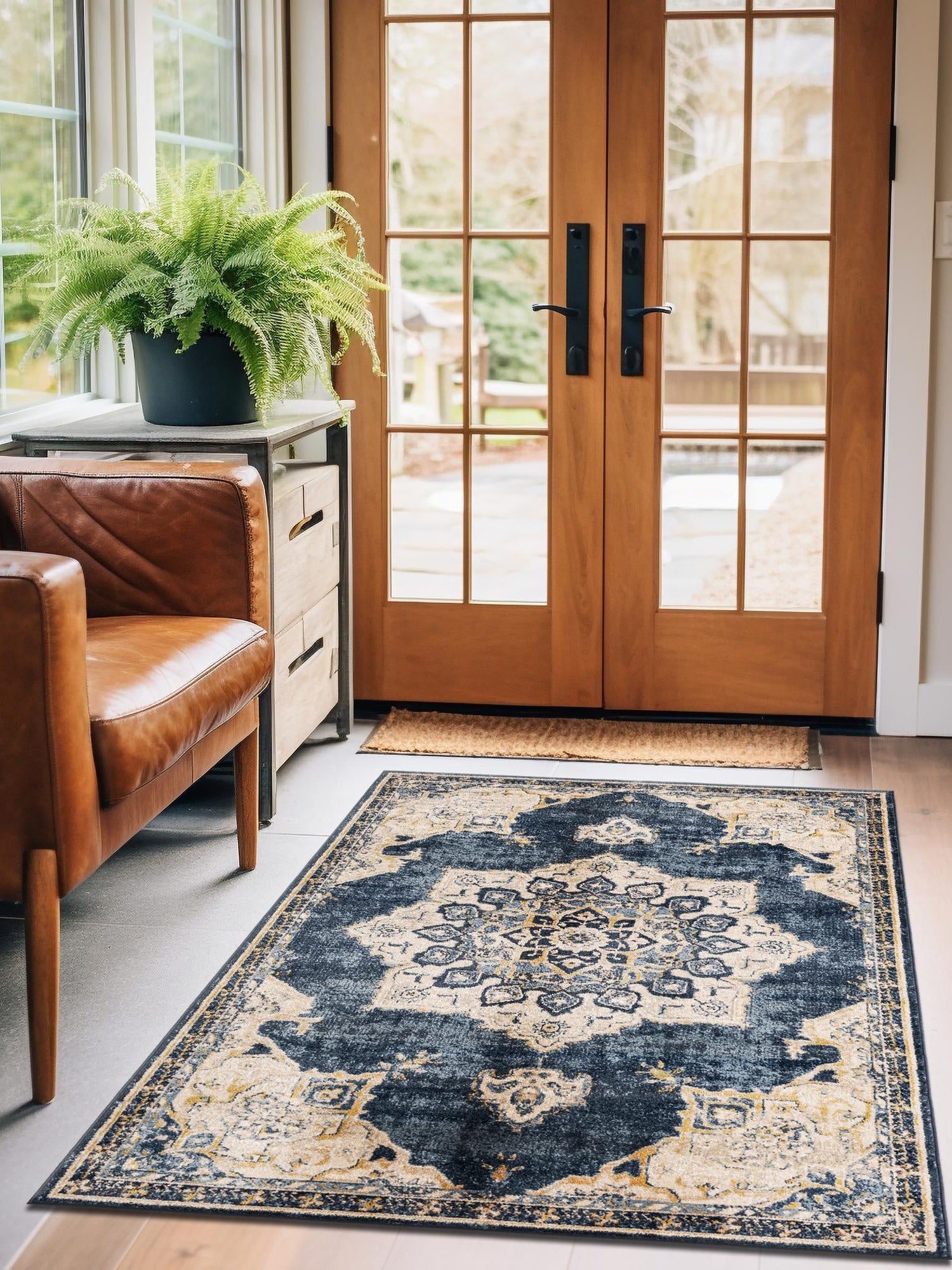 Navy Blue 5' x 8' Utopia Rectangle Area Rug Traditional Vintage Persian Inspired Vivid Color Durable Carpet for Unique Interiors for Sale at Rug Engine