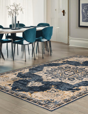 Navy Blue 5' x 8' Utopia Rectangle Area Rug Traditional Vintage Persian Inspired Vivid Color Durable Carpet for Unique Interiors for Sale at Rug Engine