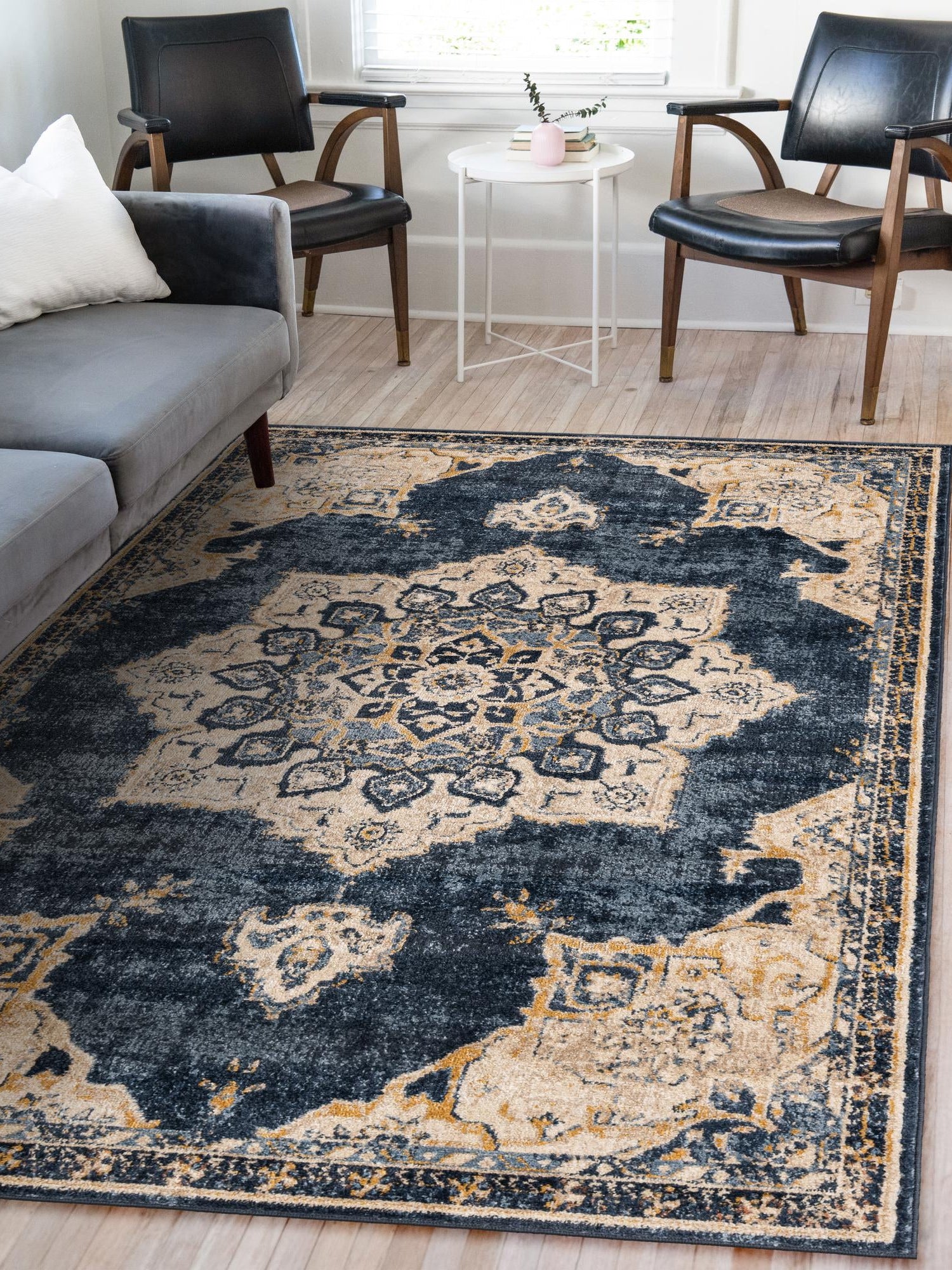 Navy Blue 5' x 8' Utopia Rectangle Area Rug Traditional Vintage Persian Inspired Vivid Color Durable Carpet for Unique Interiors for Sale at Rug Engine