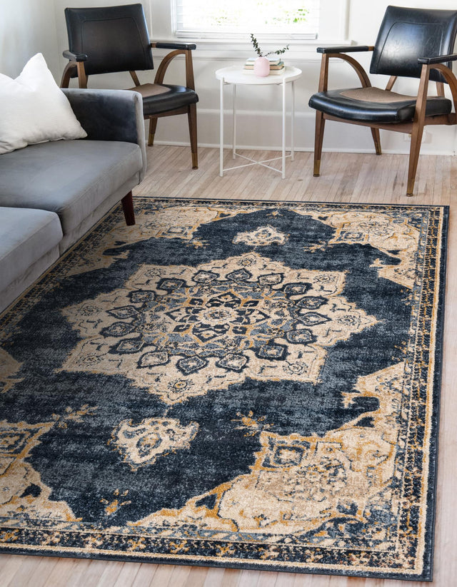 Navy Blue 5' x 8' Utopia Rectangle Area Rug Traditional Vintage Persian Inspired Vivid Color Durable Carpet for Unique Interiors for Sale at Rug Engine