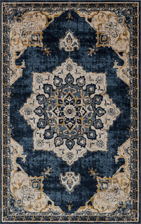 Navy Blue 5' x 8' Utopia Rectangle Area Rug Traditional Vintage Persian Inspired Vivid Color Durable Carpet for Unique Interiors for Sale at Rug Engine
