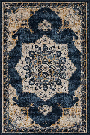 Navy Blue 4' 1 x 6' 1 Utopia Rectangle Area Rug Traditional Vintage Persian Inspired Vivid Color Durable Carpet for Unique Interiors for Sale at Rug Engine