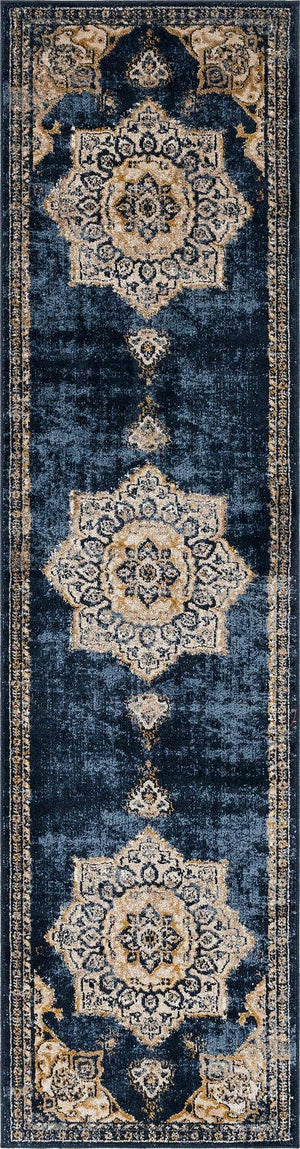Navy Blue 2' 7 x 10' Utopia Runner Area Rug Traditional Vintage Persian Inspired Vivid Color Durable Carpet for Unique Interiors for Sale at Rug Engine