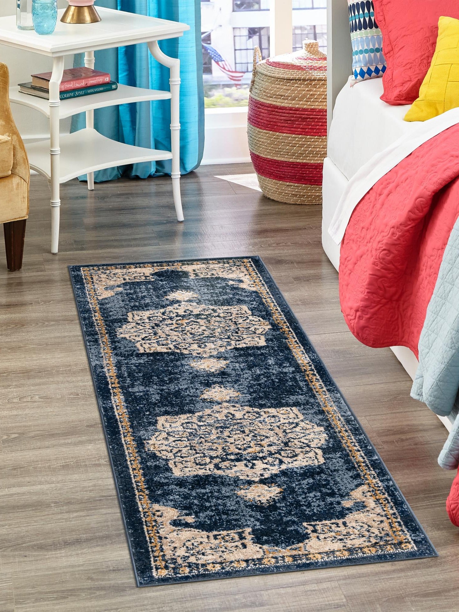 Navy Blue 2' x 6' 1 Utopia Runner Area Rug Traditional Vintage Persian Inspired Vivid Color Durable Carpet for Unique Interiors for Sale at Rug Engine