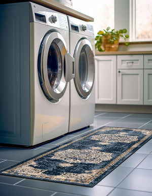 Navy Blue 2' 7 x 10' Utopia Runner Area Rug Traditional Vintage Persian Inspired Vivid Color Durable Carpet for Unique Interiors for Sale at Rug Engine