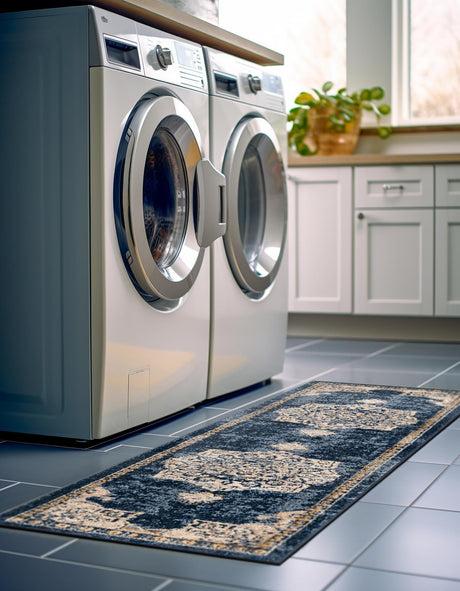 Navy Blue 2' 7 x 10' Utopia Runner Area Rug Traditional Vintage Persian Inspired Vivid Color Durable Carpet for Unique Interiors for Sale at Rug Engine