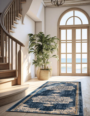 Navy Blue 2' x 6' 1 Utopia Runner Area Rug Traditional Vintage Persian Inspired Vivid Color Durable Carpet for Unique Interiors for Sale at Rug Engine
