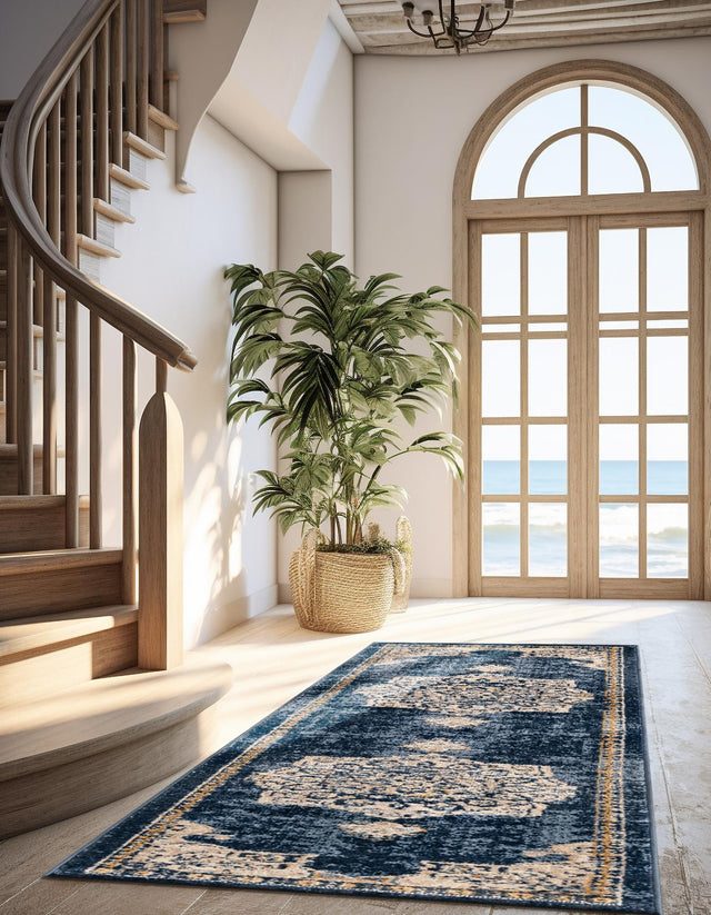 Navy Blue 2' x 6' 1 Utopia Runner Area Rug Traditional Vintage Persian Inspired Vivid Color Durable Carpet for Unique Interiors for Sale at Rug Engine