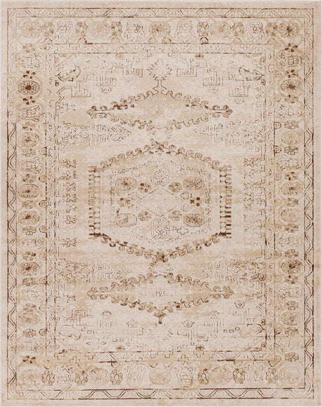 Beige 8' x 10' Utopia Rectangle Area Rug Traditional Vintage Persian Inspired Vivid Color Durable Carpet for Unique Interiors for Sale at Rug Engine