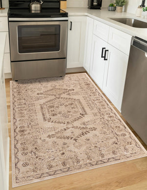 Beige 4' x 6' Utopia Rectangle Area Rug Traditional Vintage Persian Inspired Vivid Color Durable Carpet for Unique Interiors for Sale at Rug Engine