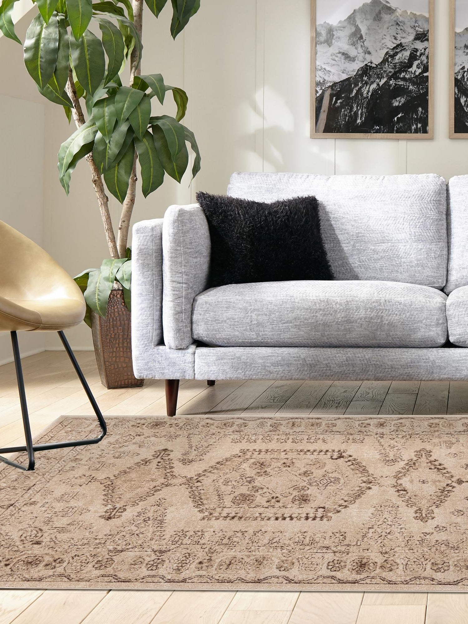 Beige 5' x 8' Utopia Rectangle Area Rug Traditional Vintage Persian Inspired Vivid Color Durable Carpet for Unique Interiors for Sale at Rug Engine