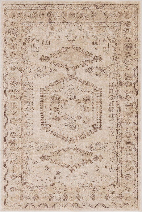 Beige 4' x 6' Utopia Rectangle Area Rug Traditional Vintage Persian Inspired Vivid Color Durable Carpet for Unique Interiors for Sale at Rug Engine