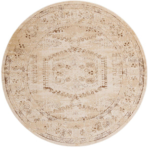 Beige 8' x 8' Utopia Round Area Rug Traditional Vintage Persian Inspired Vivid Color Durable Carpet for Unique Interiors for Sale at Rug Engine