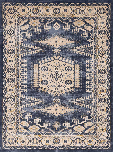 Dark Blue 9' x 12' Utopia Rectangle Area Rug Traditional Vintage Persian Inspired Vivid Color Durable Carpet for Unique Interiors for Sale at Rug Engine