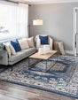 Dark Blue 8' x 10' Utopia Rectangle Area Rug Traditional Vintage Persian Inspired Vivid Color Durable Carpet for Unique Interiors for Sale at Rug Engine