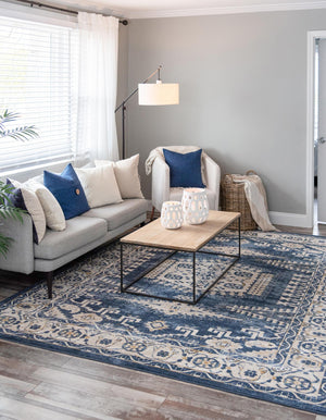 Dark Blue 5' x 8' Utopia Rectangle Area Rug Traditional Vintage Persian Inspired Vivid Color Durable Carpet for Unique Interiors for Sale at Rug Engine