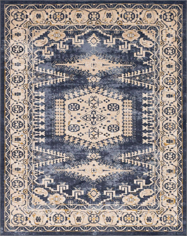 Dark Blue 8' x 10' Utopia Rectangle Area Rug Traditional Vintage Persian Inspired Vivid Color Durable Carpet for Unique Interiors for Sale at Rug Engine