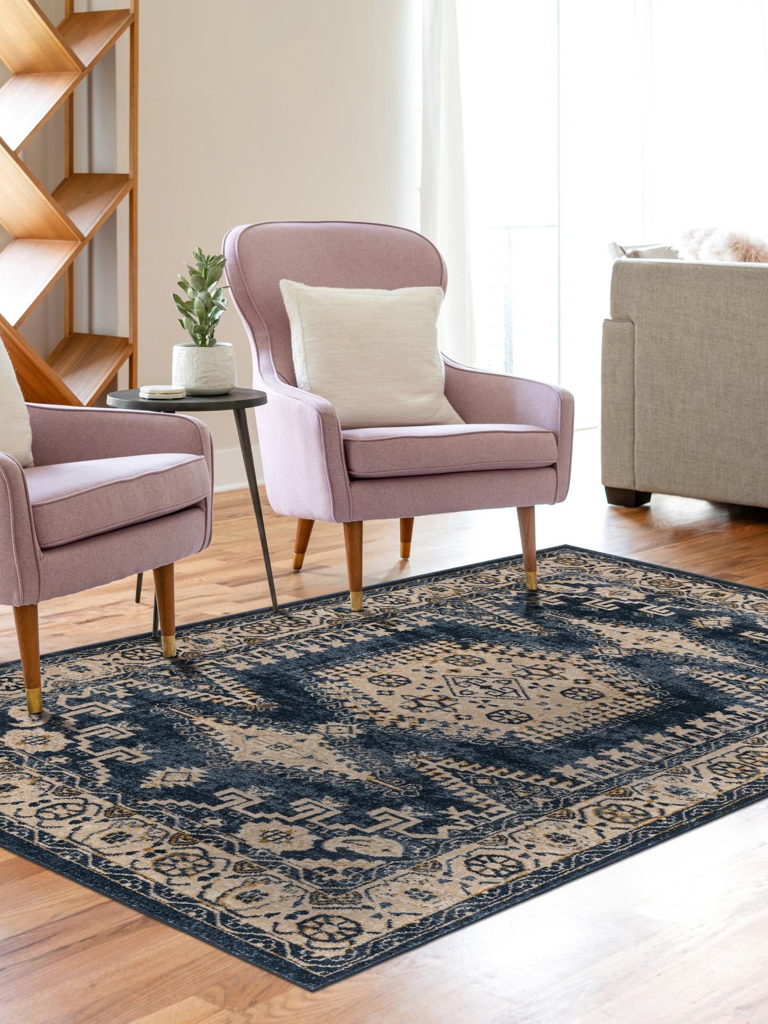 Dark Blue 5' x 8' Utopia Rectangle Area Rug Traditional Vintage Persian Inspired Vivid Color Durable Carpet for Unique Interiors for Sale at Rug Engine