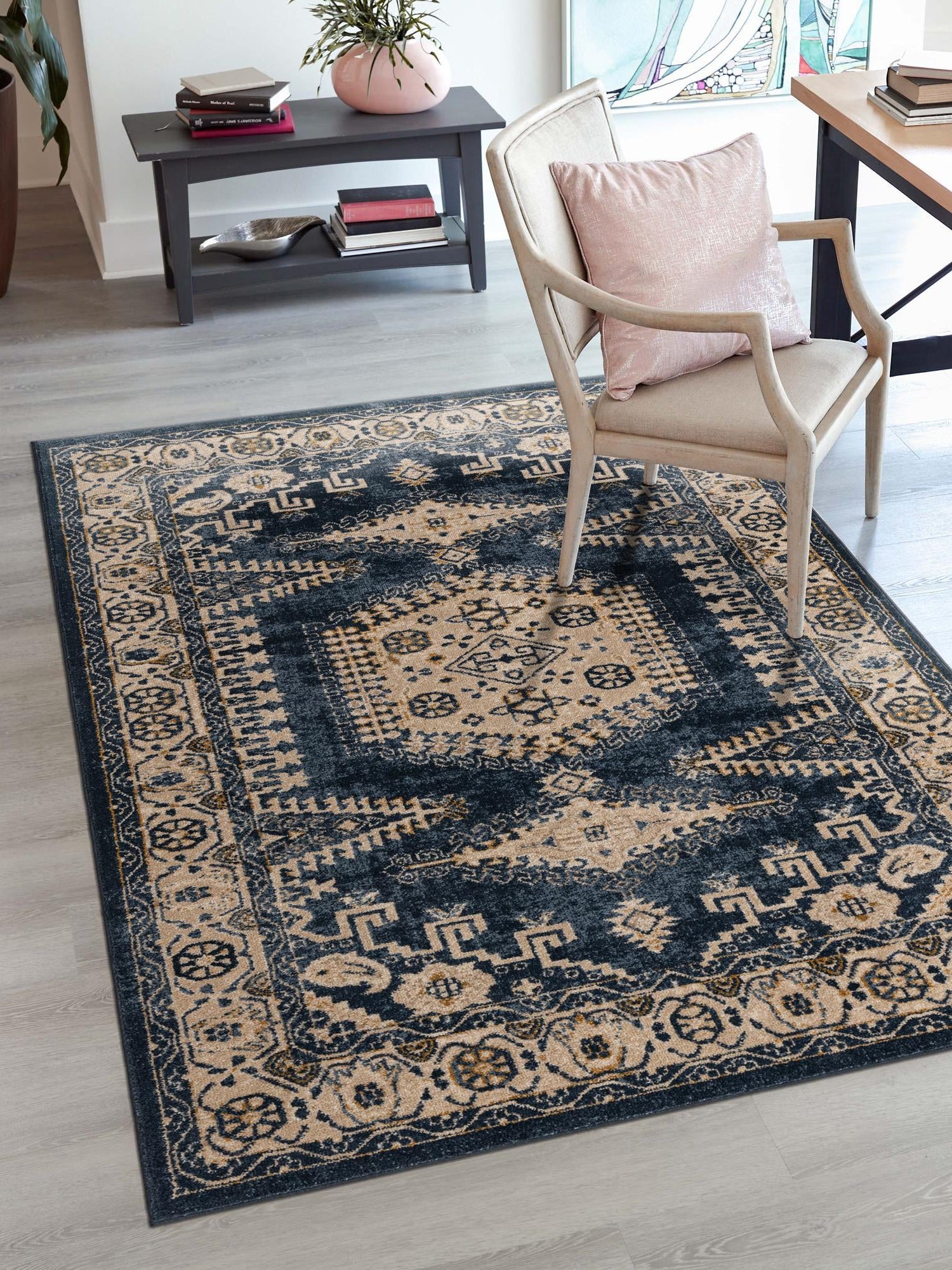 Dark Blue 2' 2 x 3' 1 Utopia Rectangle Area Rug Traditional Vintage Persian Inspired Vivid Color Durable Carpet for Unique Interiors for Sale at Rug Engine