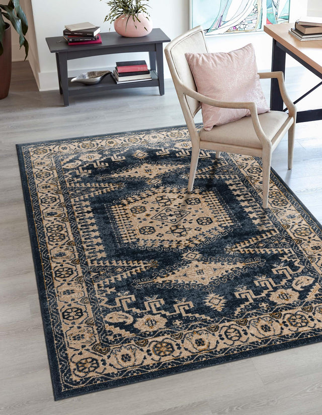 Dark Blue 5' x 8' Utopia Rectangle Area Rug Traditional Vintage Persian Inspired Vivid Color Durable Carpet for Unique Interiors for Sale at Rug Engine