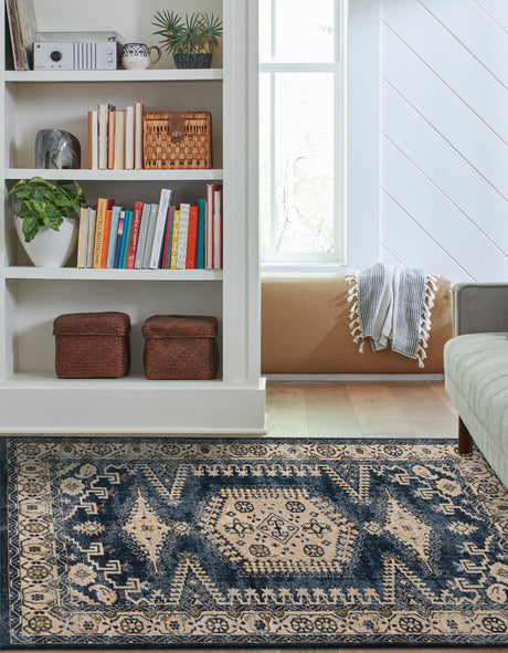 Dark Blue 9' x 12' Utopia Rectangle Area Rug Traditional Vintage Persian Inspired Vivid Color Durable Carpet for Unique Interiors for Sale at Rug Engine