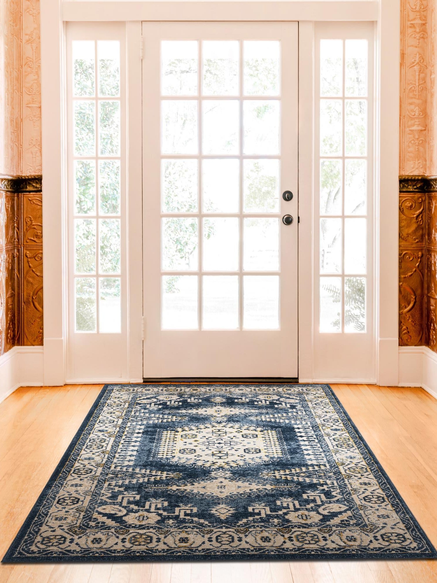 Dark Blue 5' x 8' Utopia Rectangle Area Rug Traditional Vintage Persian Inspired Vivid Color Durable Carpet for Unique Interiors for Sale at Rug Engine