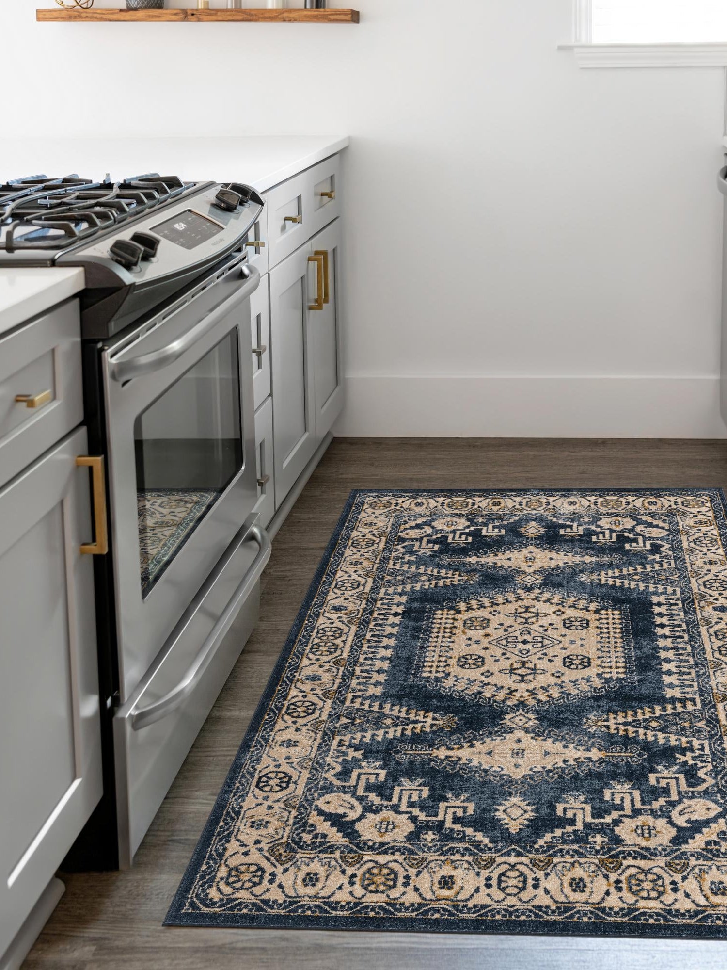 Dark Blue 8' x 10' Utopia Rectangle Area Rug Traditional Vintage Persian Inspired Vivid Color Durable Carpet for Unique Interiors for Sale at Rug Engine