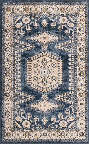 Dark Blue 5' x 8' Utopia Rectangle Area Rug Traditional Vintage Persian Inspired Vivid Color Durable Carpet for Unique Interiors for Sale at Rug Engine