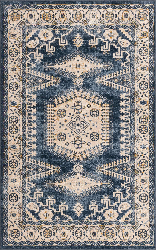 Dark Blue 5' x 8' Utopia Rectangle Area Rug Traditional Vintage Persian Inspired Vivid Color Durable Carpet for Unique Interiors for Sale at Rug Engine