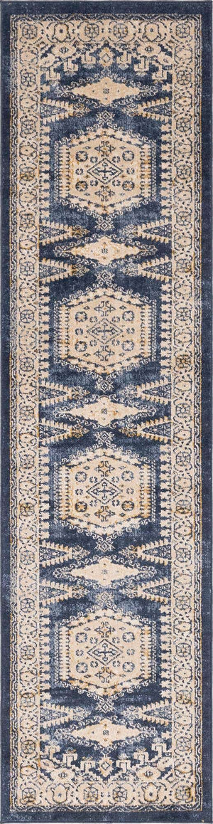 Dark Blue 2' 7 x 10' Utopia Runner Area Rug Traditional Vintage Persian Inspired Vivid Color Durable Carpet for Unique Interiors for Sale at Rug Engine