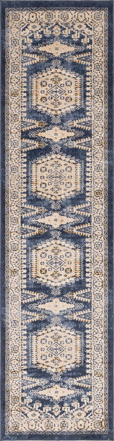 Dark Blue 2' 7 x 10' Utopia Runner Area Rug Traditional Vintage Persian Inspired Vivid Color Durable Carpet for Unique Interiors for Sale at Rug Engine