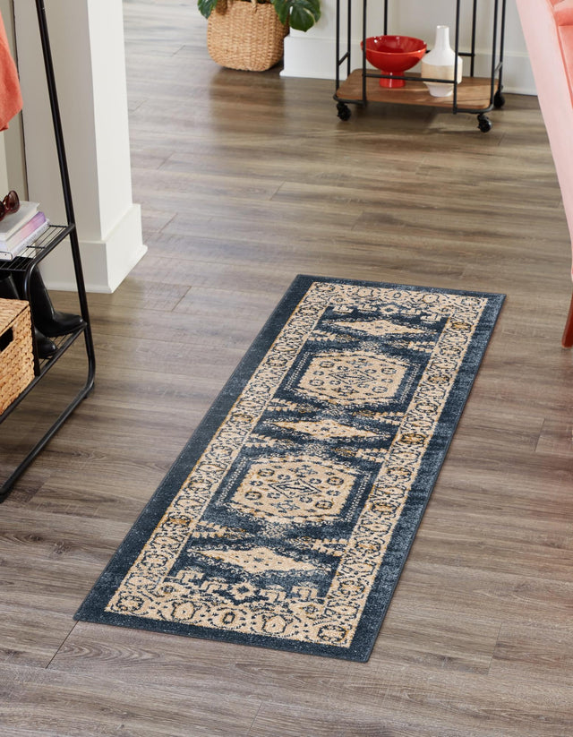 Dark Blue 2' x 6' 1 Utopia Runner Area Rug Traditional Vintage Persian Inspired Vivid Color Durable Carpet for Unique Interiors for Sale at Rug Engine