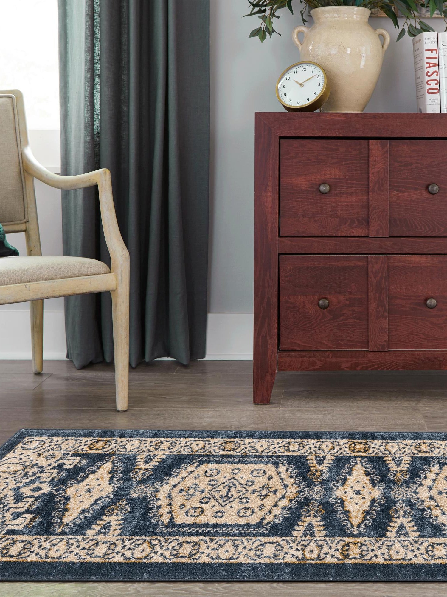 Dark Blue 2' x 6' 1 Utopia Runner Area Rug Traditional Vintage Persian Inspired Vivid Color Durable Carpet for Unique Interiors for Sale at Rug Engine