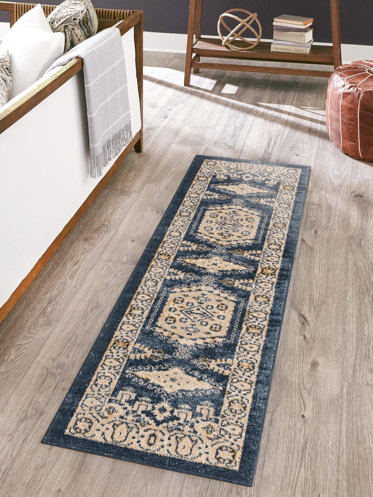 Dark Blue 2' 7 x 10' Utopia Runner Area Rug Traditional Vintage Persian Inspired Vivid Color Durable Carpet for Unique Interiors for Sale at Rug Engine