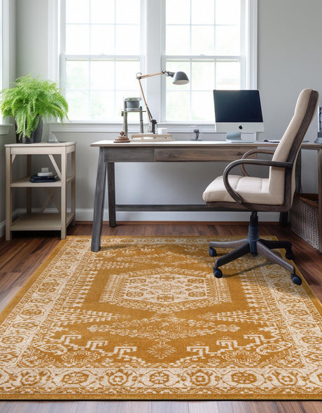 Gold 9' x 12' 2 Utopia Rectangle Area Rug Traditional Vintage Persian Inspired Vivid Color Durable Carpet for Unique Interiors for Sale at Rug Engine